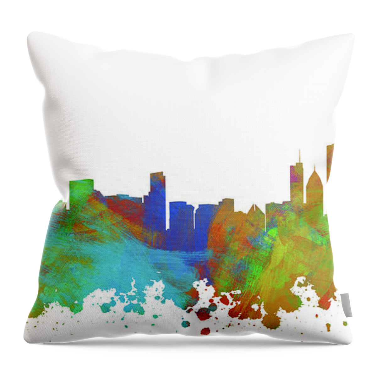 Chicago Throw Pillow featuring the digital art Chicago Skyline Silhouette III by Ricky Barnard