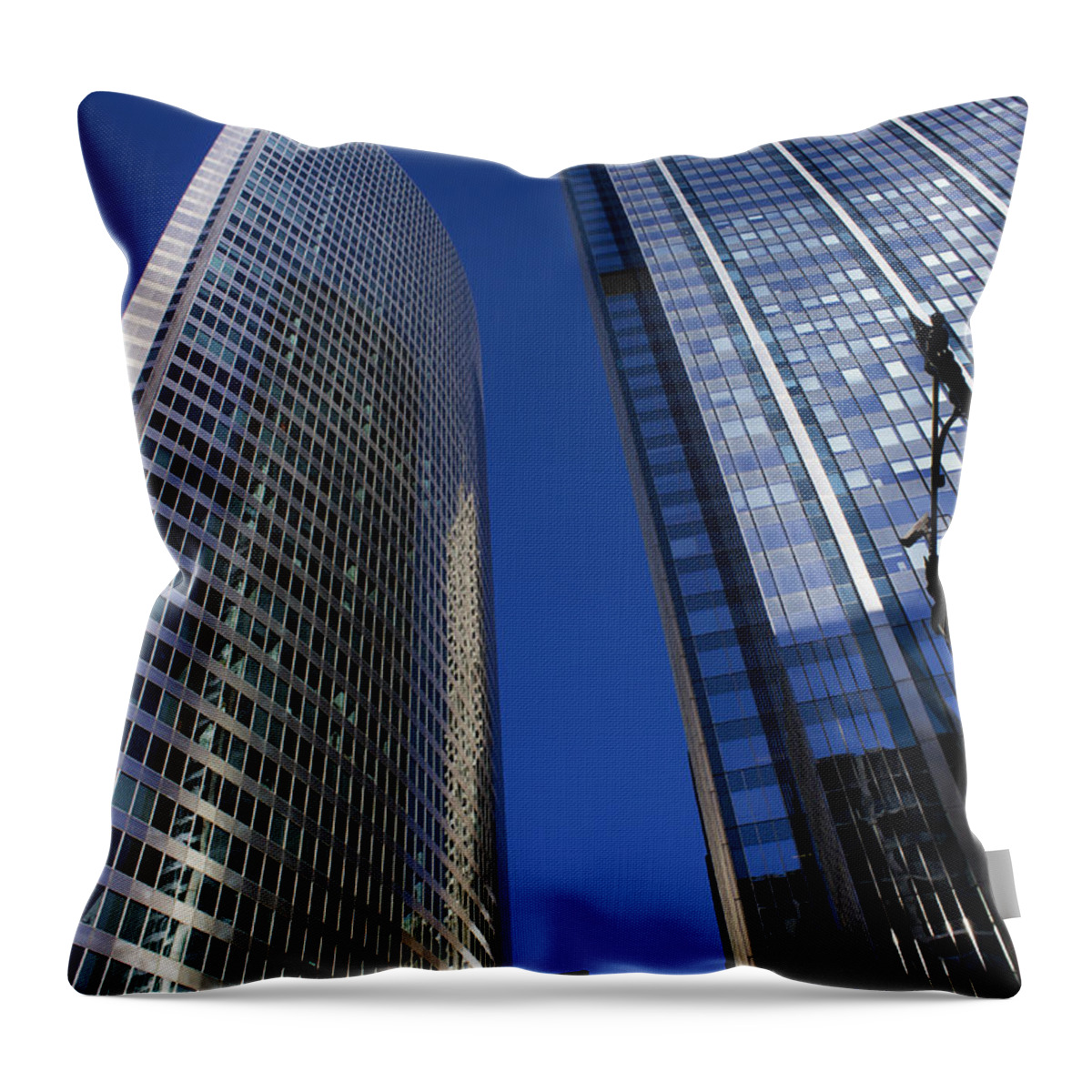 Buildings Throw Pillow featuring the photograph Chicago skyline by Tracey Rees