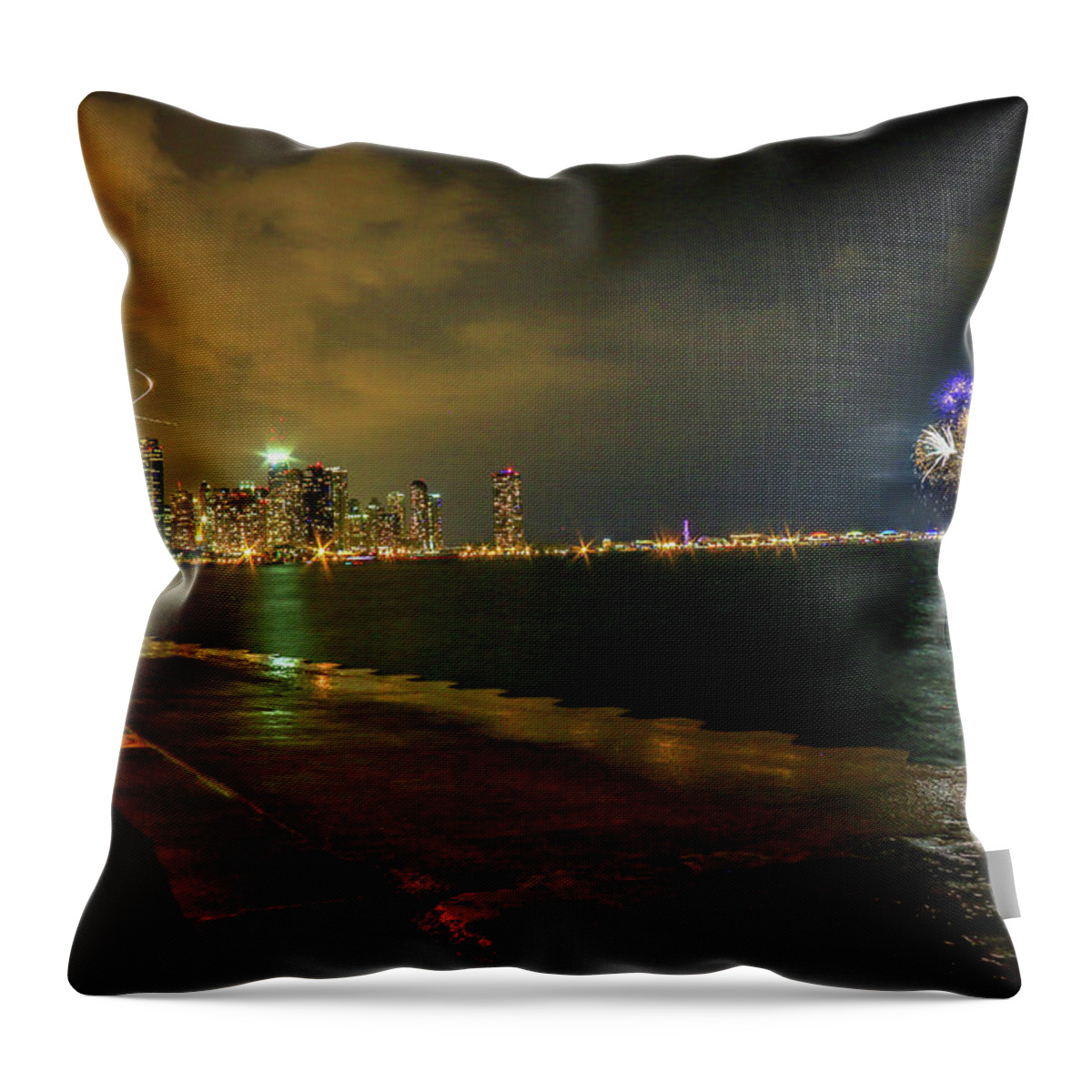 Chicago Throw Pillow featuring the photograph Chicago Summer by Tony HUTSON