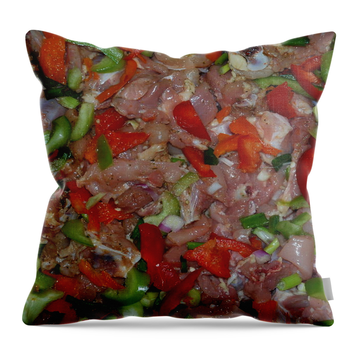 Marinade Throw Pillow featuring the photograph Chicken Marinade by Ee Photography