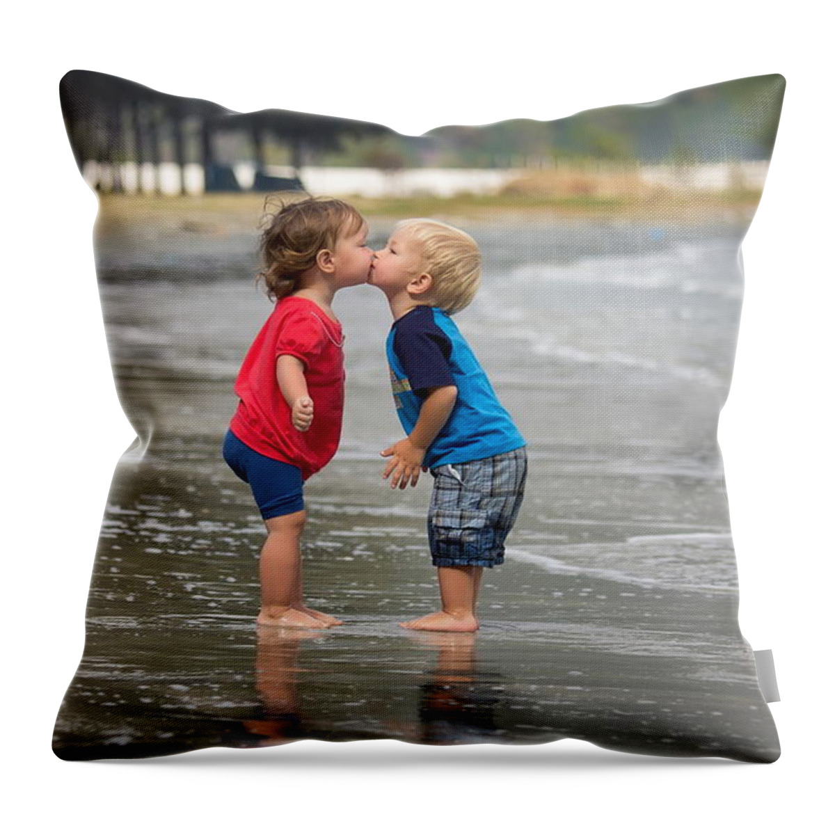 Child Throw Pillow featuring the digital art Child by Maye Loeser