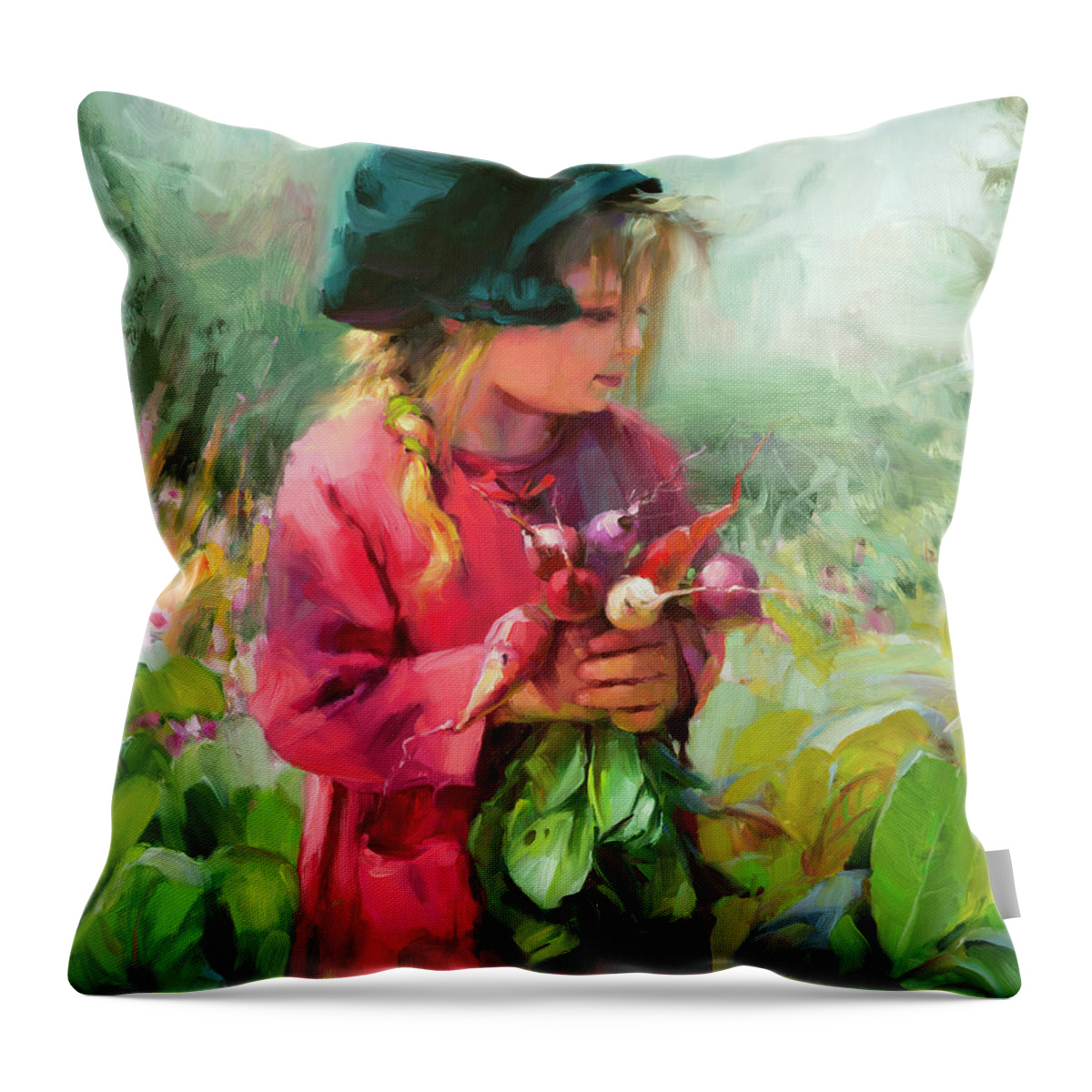 Child Throw Pillow featuring the painting Child of Eden by Steve Henderson