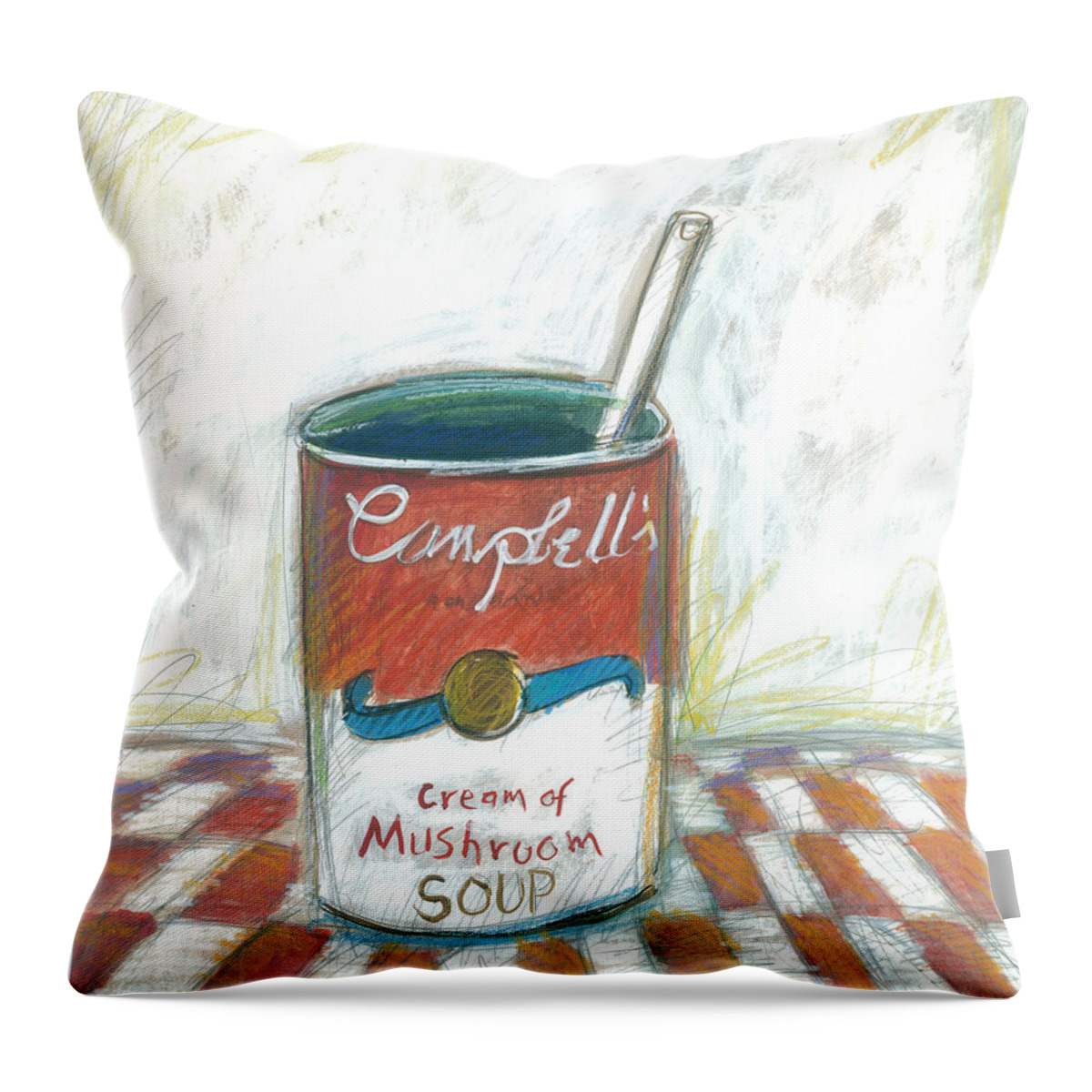 Campbell's Soup Throw Pillow featuring the painting Childhood Favorite by Gerry High