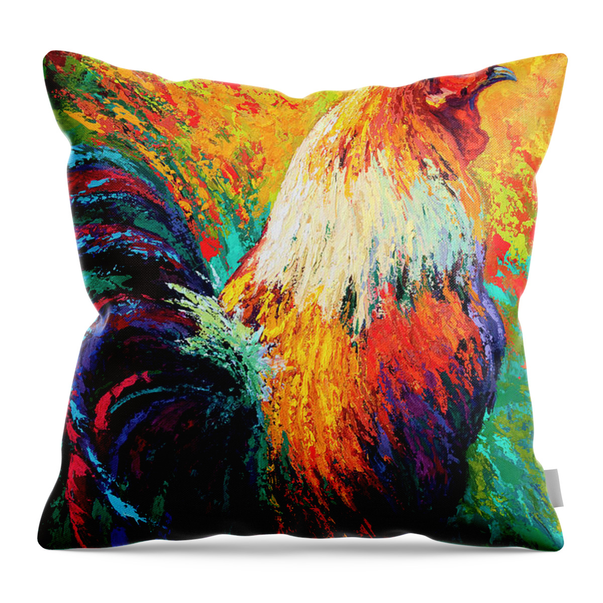 Rooster Throw Pillow featuring the painting Chili Pepper by Marion Rose
