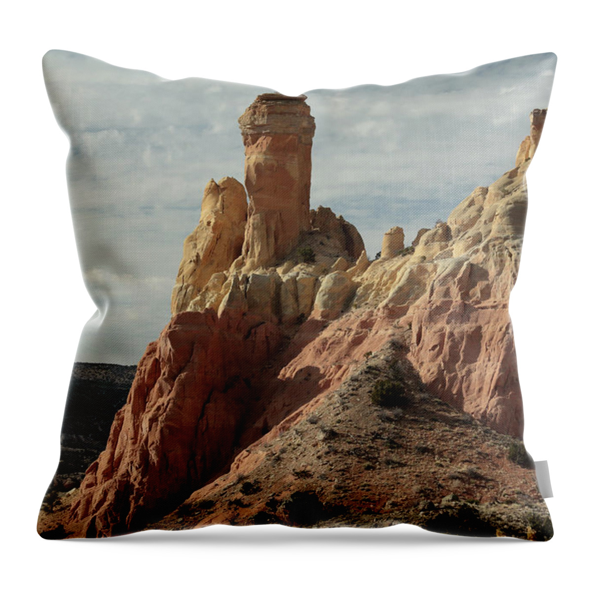 Chimney Throw Pillow featuring the photograph Chimney Rock by David Diaz