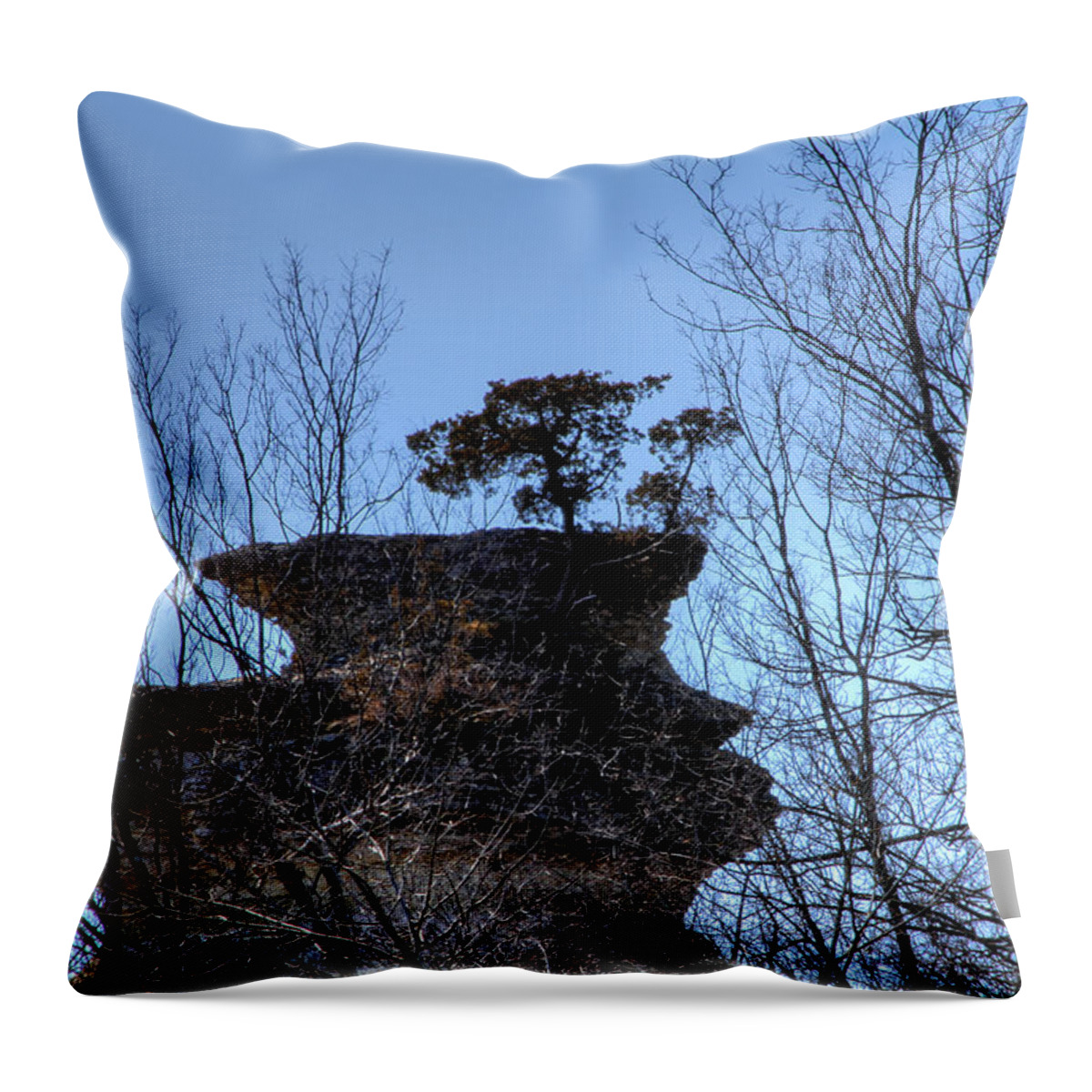 Decorah Throw Pillow featuring the photograph Chimney Rock by Mitsubishiman