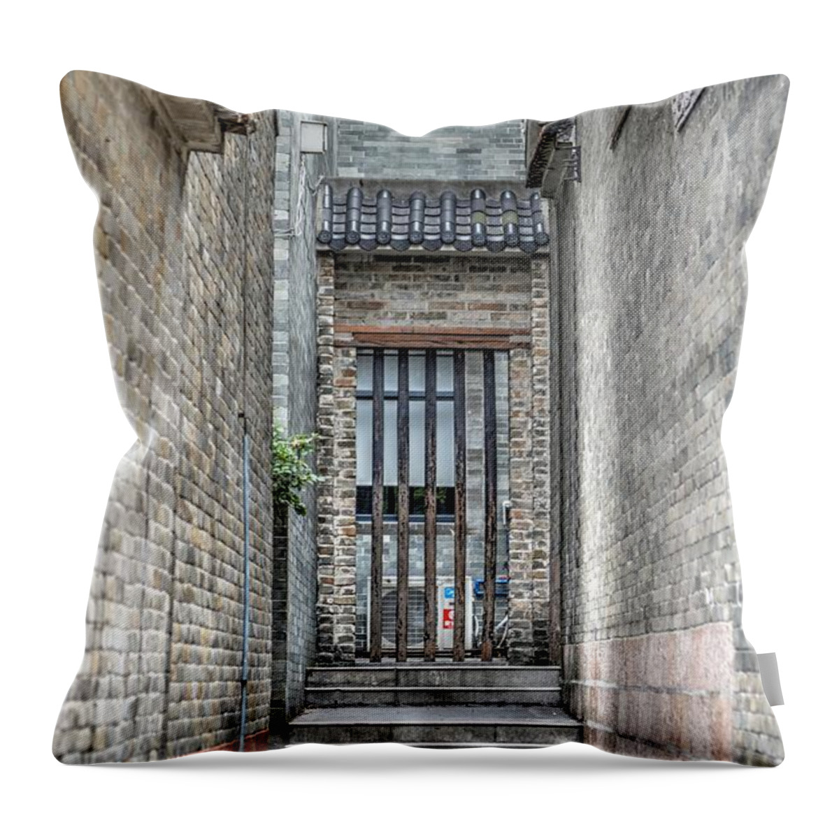 China Throw Pillow featuring the photograph China Alley by Bill Hamilton