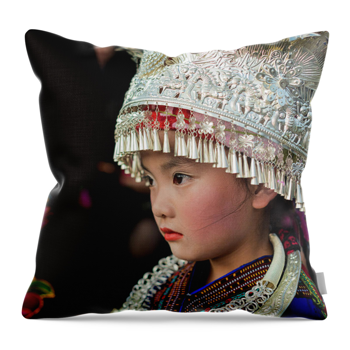 China Throw Pillow featuring the photograph China Doll by Dan McGeorge