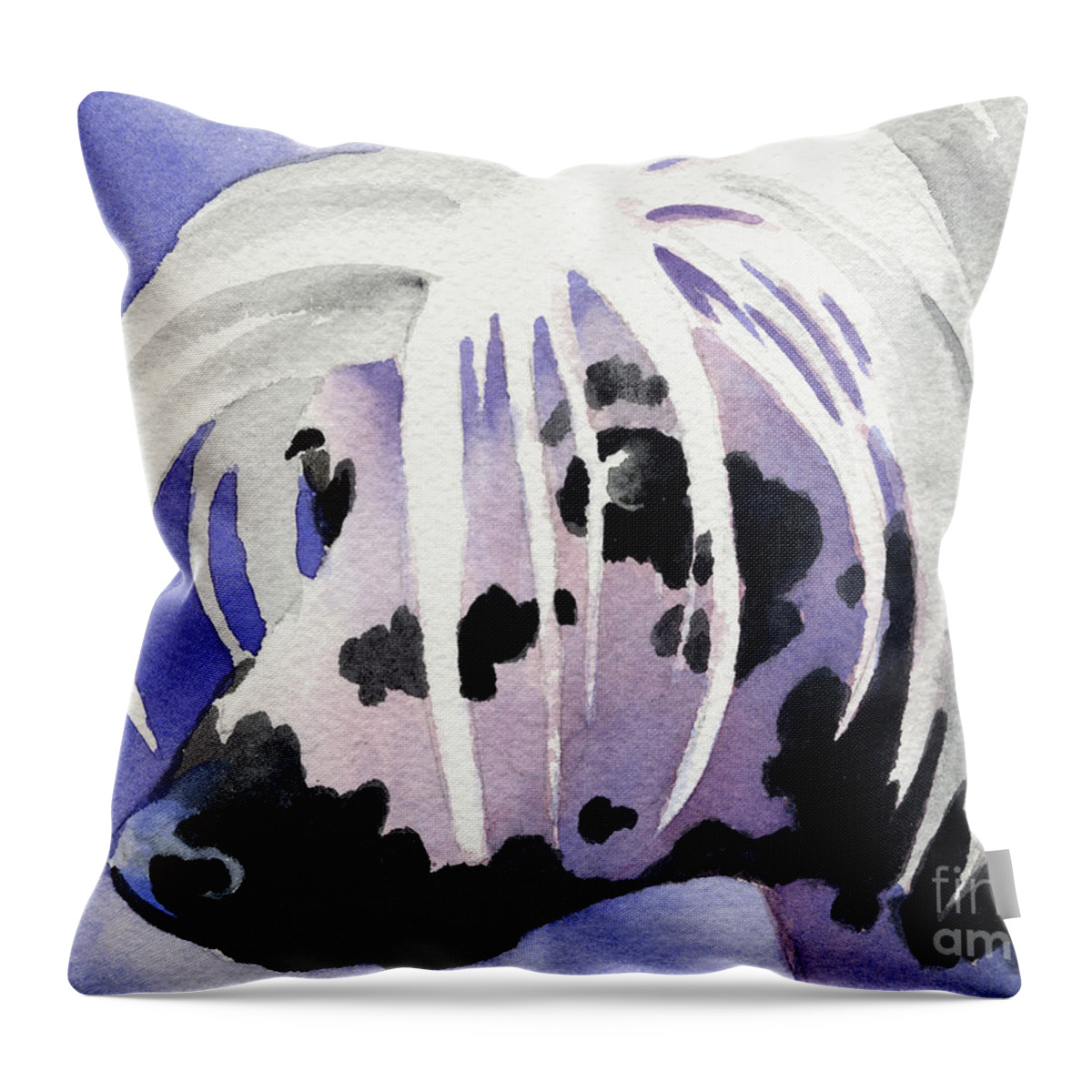 Chinese Crested Throw Pillow featuring the painting Chinese Crested Dog by David Rogers