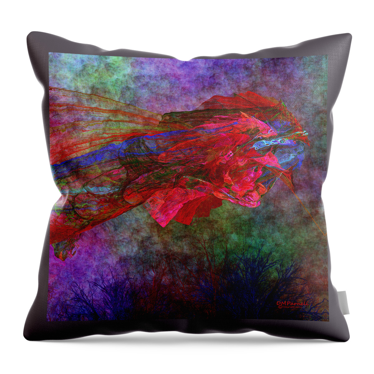 Kite Throw Pillow featuring the digital art Chinese Kite by Diane Parnell