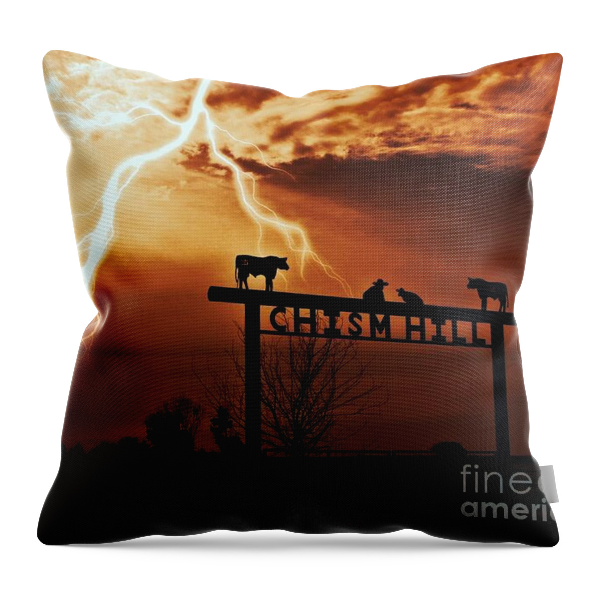 Thunder Throw Pillow featuring the photograph Chism Hill by Jenny Revitz Soper