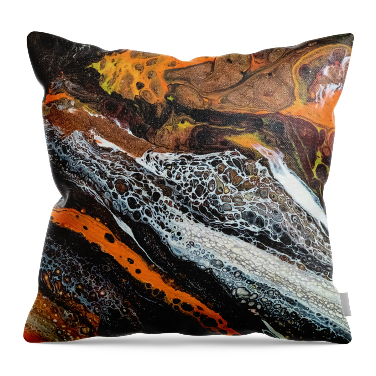 Contemporary Throw Pillow featuring the painting Chobezzo Abstract series 1 by Lilia S