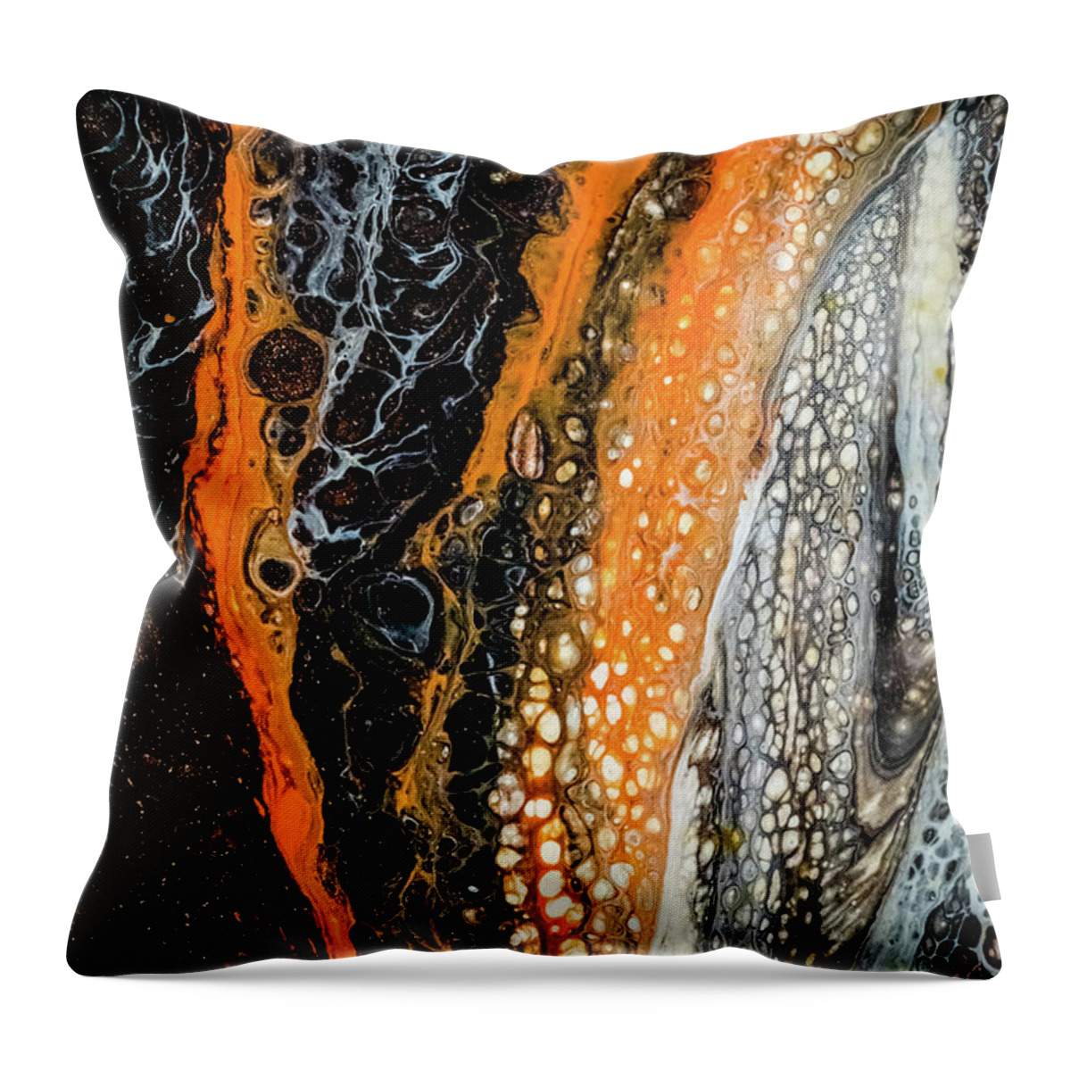 Contemporary Throw Pillow featuring the painting Chobezzo Abstract series 2 by Lilia S