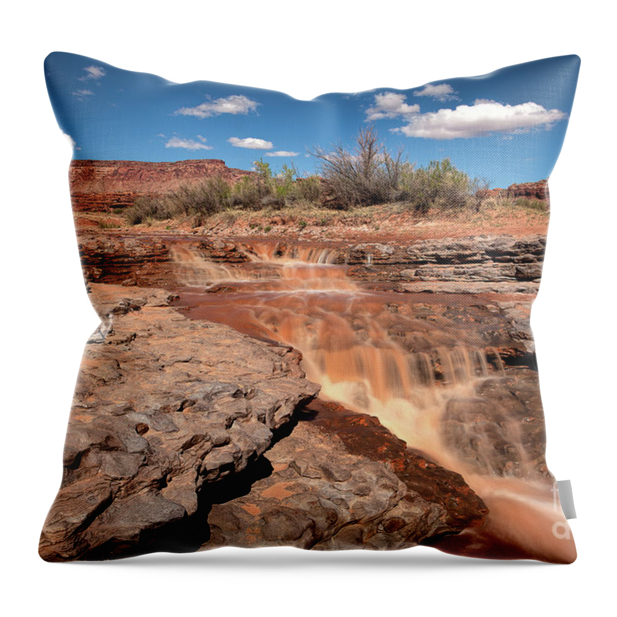 Utah Landscape Throw Pillow featuring the photograph Chocolate Cascades by Jim Garrison
