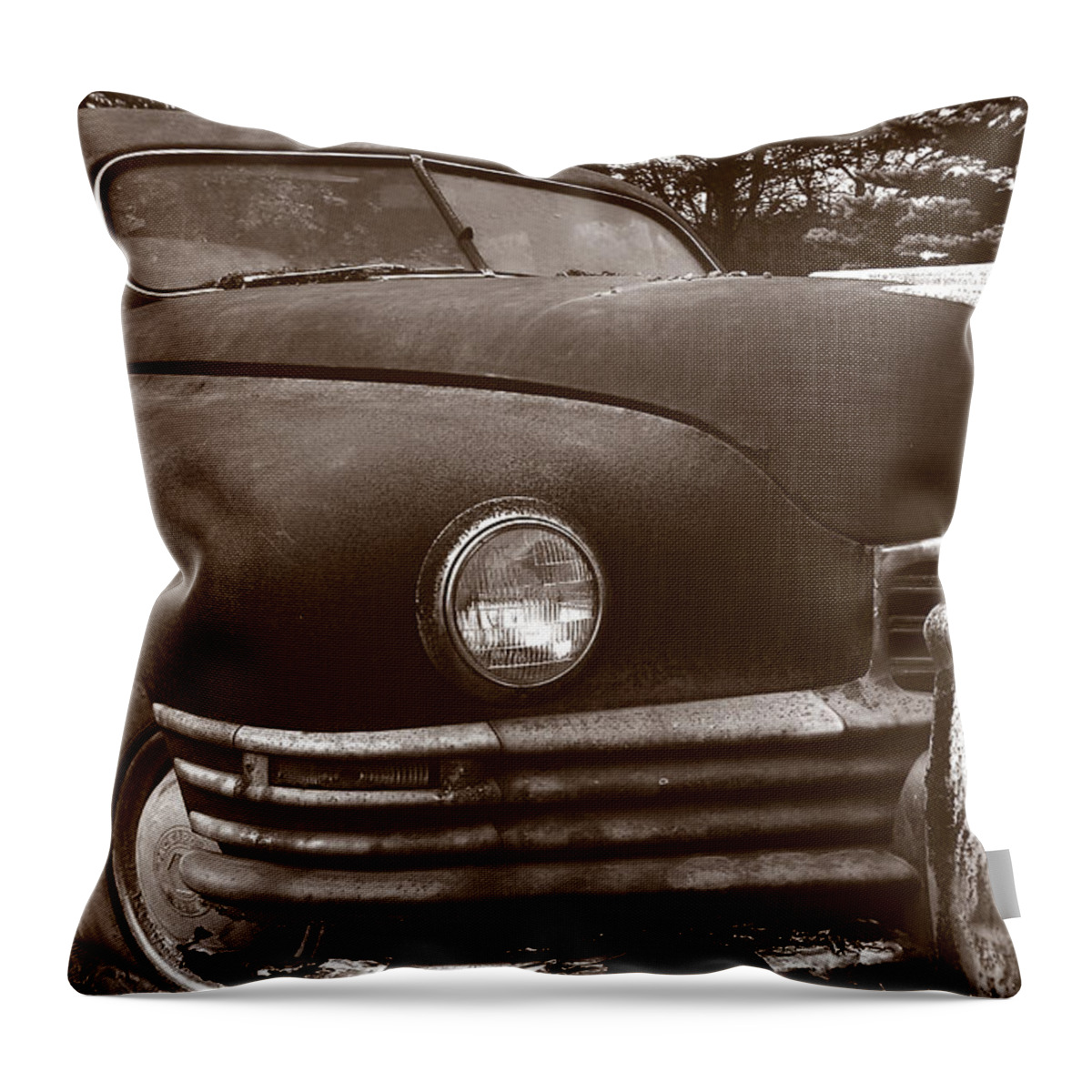 Old Car Throw Pillow featuring the photograph Chocolate Moose by Jean Macaluso