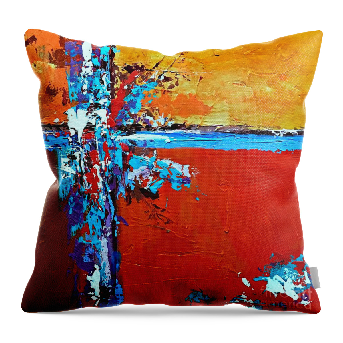 Abstract Art Throw Pillow featuring the painting Choice by Mary Mirabal