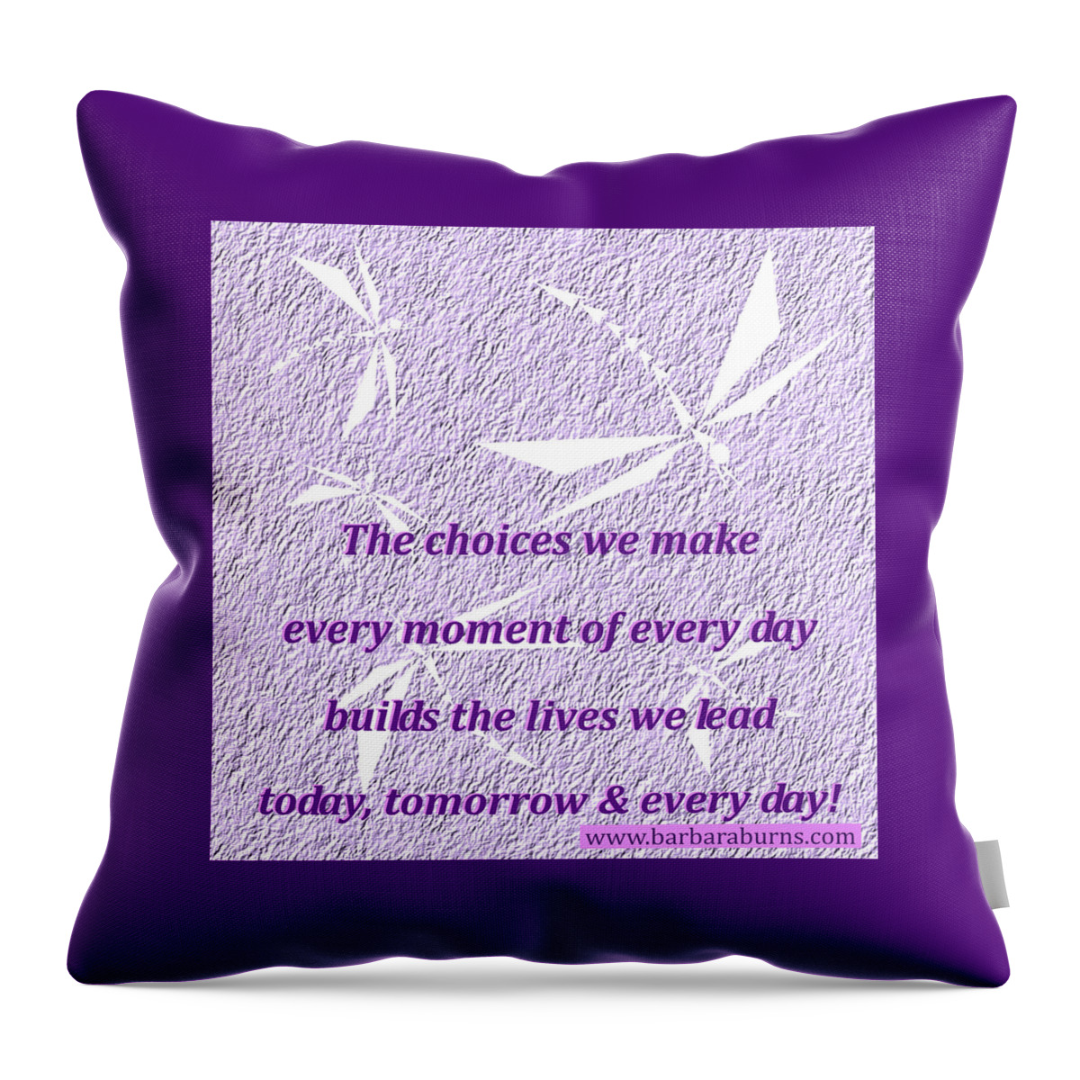 Dragonfly Throw Pillow featuring the digital art Choices We Make by Barbara Burns