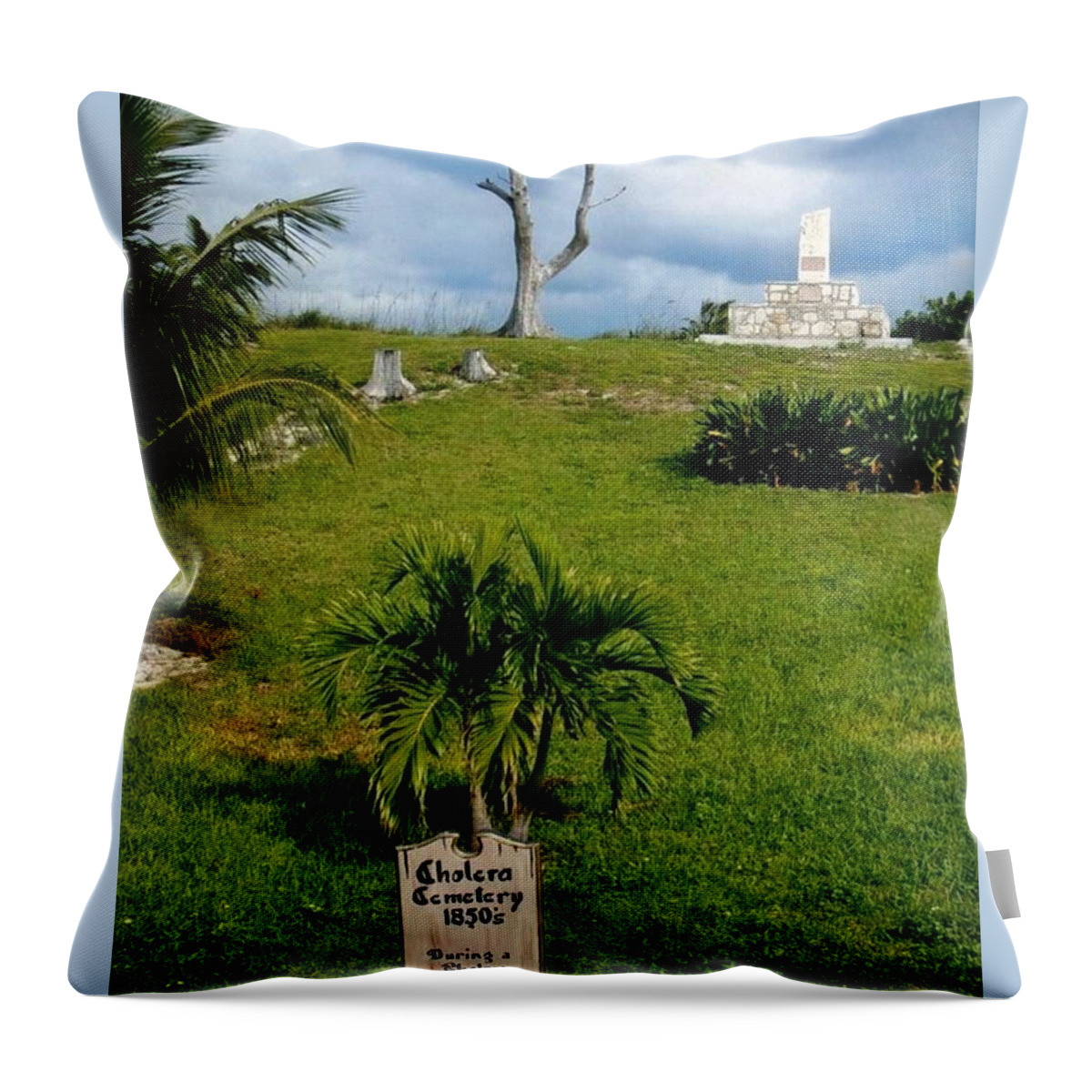 Bahamas Throw Pillow featuring the photograph Cholera Cemetary by Robert Nickologianis