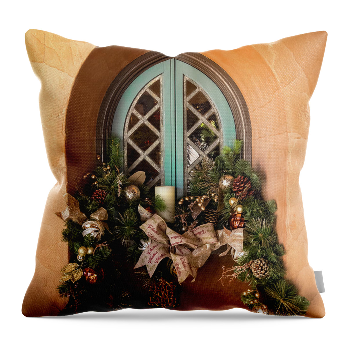 Bok Tower Throw Pillow featuring the photograph Christmas at Pinewood Estate, Bok Tower by Liesl Walsh