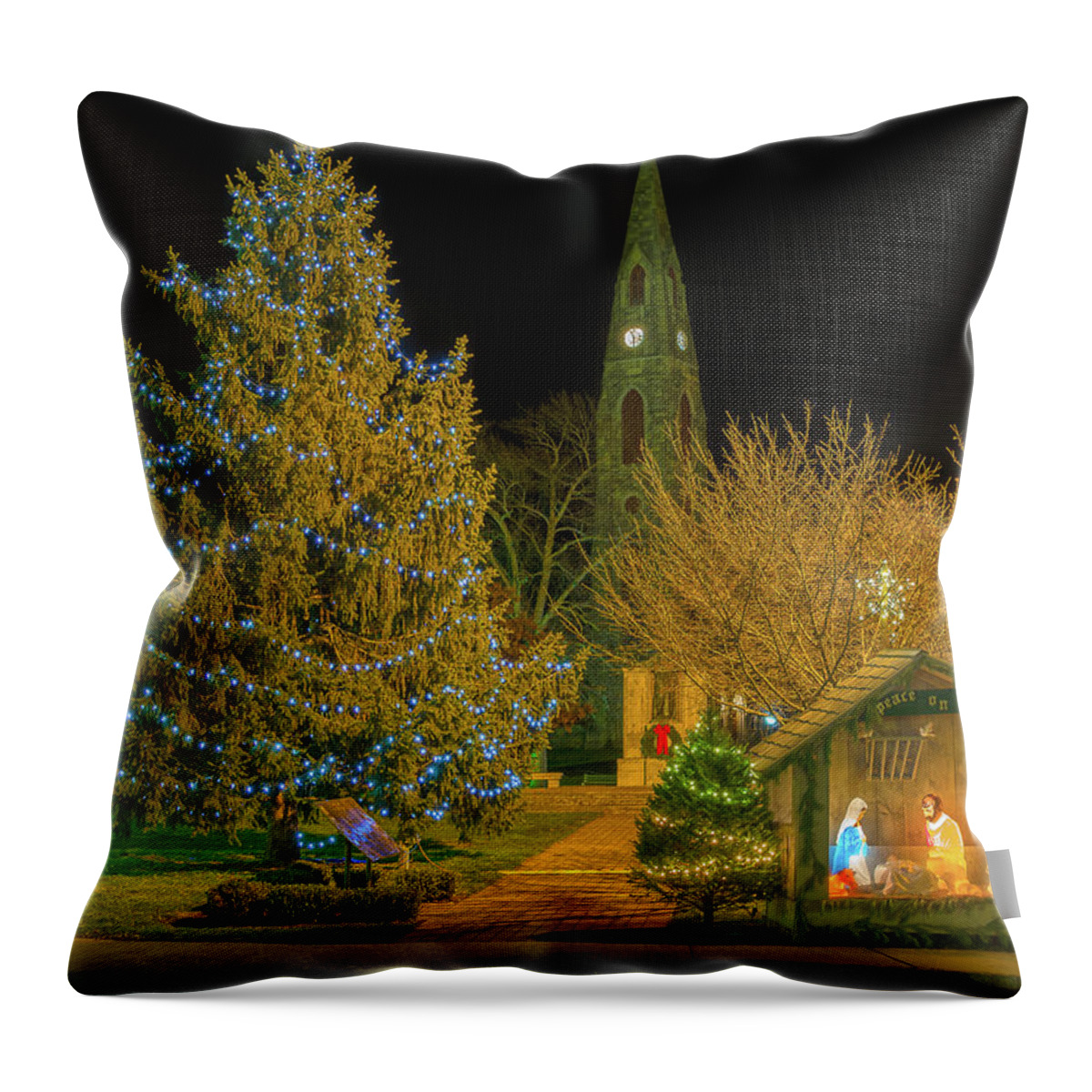 Christmas Throw Pillow featuring the photograph Christmas At The Historic District Of Goshen New York by Angelo Marcialis