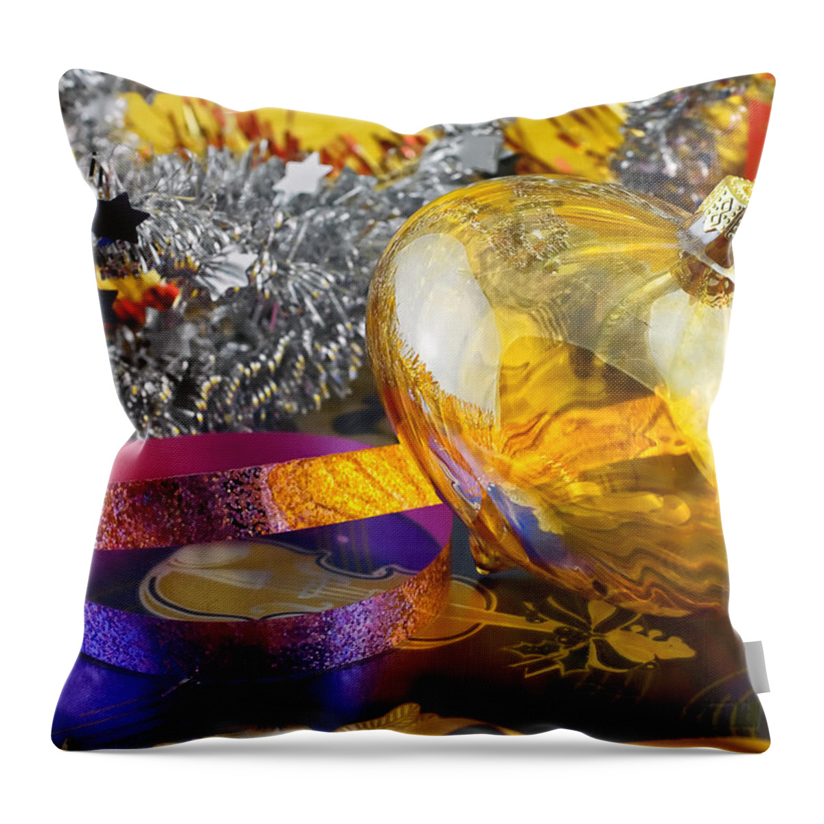 Christmas Throw Pillow featuring the photograph Christmas bauble by Silvia Ganora
