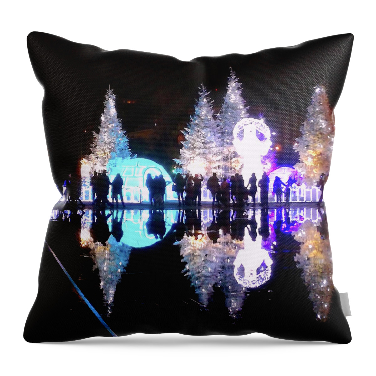 Christmasnizza Throw Pillow featuring the photograph Christmas In Nizza, Southern France by Monique Wegmueller