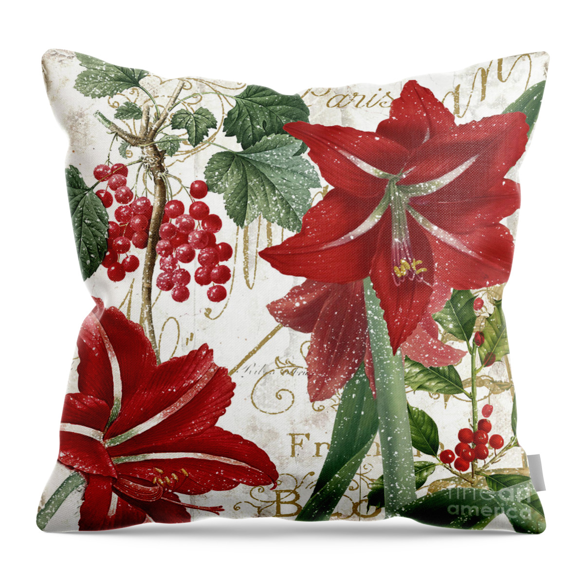 Christmas Throw Pillow featuring the painting Christmas in Paris II by Mindy Sommers