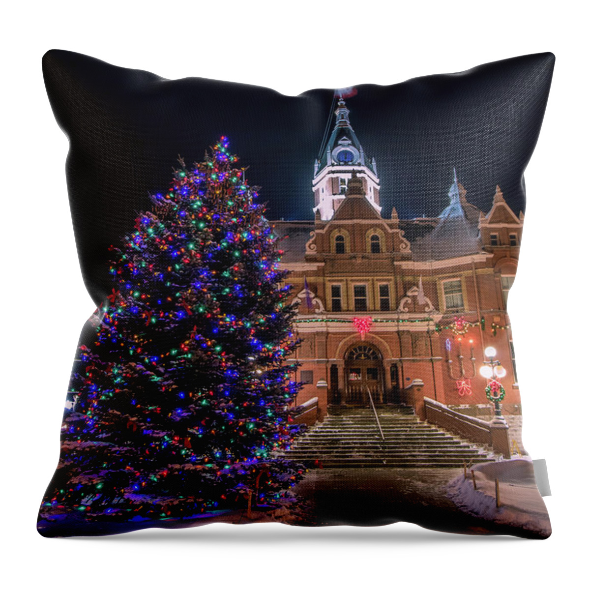 Stratford Throw Pillow featuring the photograph Christmas in Stratford by Jay Smith