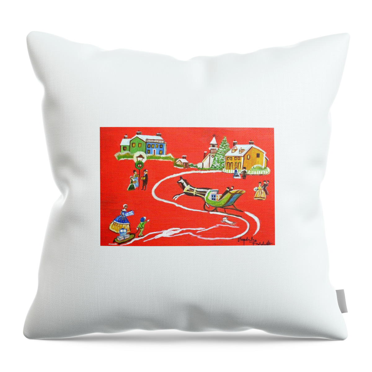 Christmas Throw Pillow featuring the painting Christmas by Magdalena Frohnsdorff