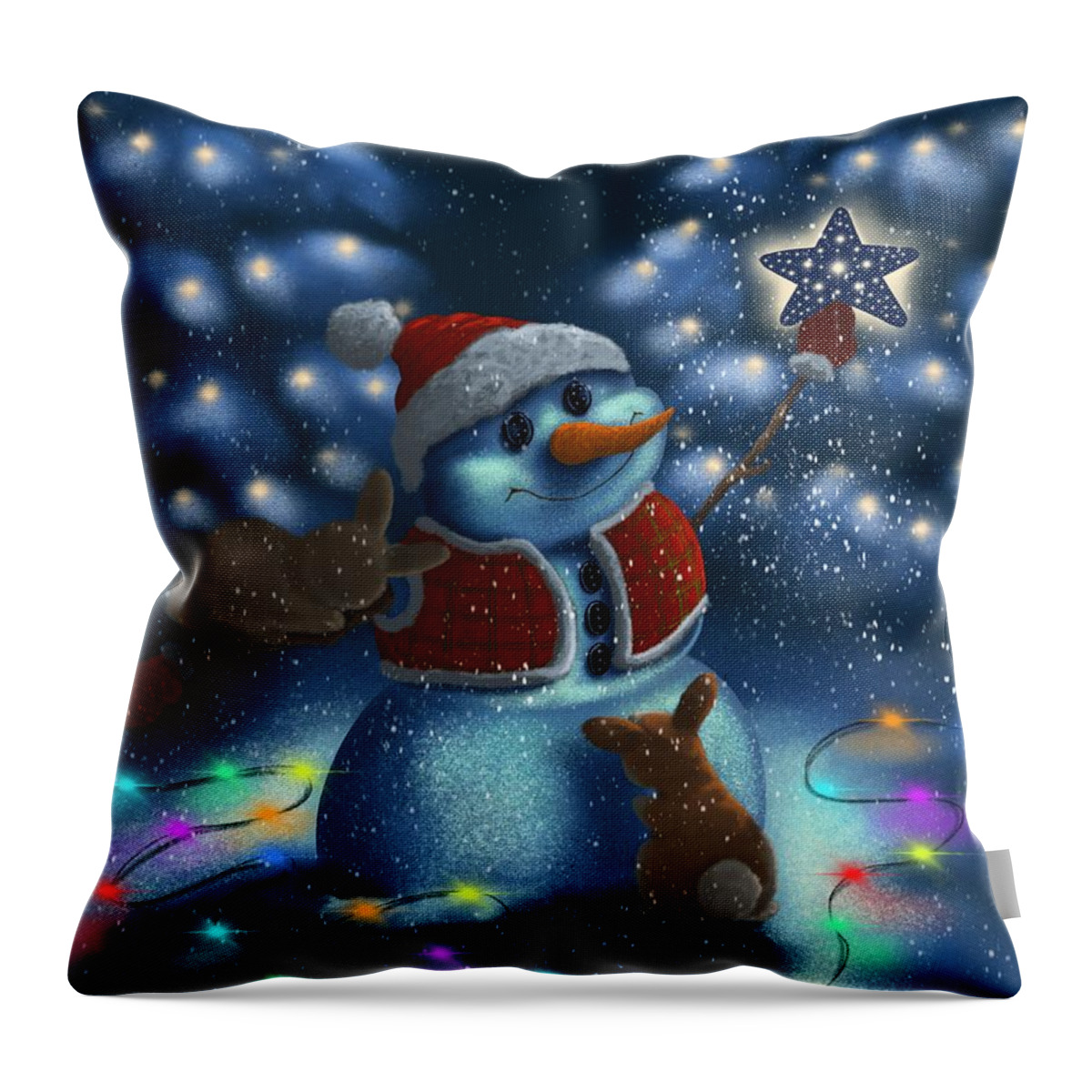 Christmas Throw Pillow featuring the painting Christmas season by Veronica Minozzi