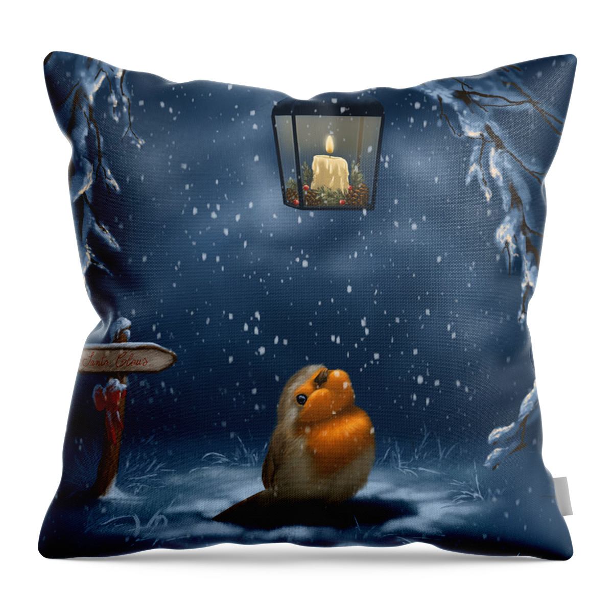 Christmas Throw Pillow featuring the painting Christmas serenity by Veronica Minozzi