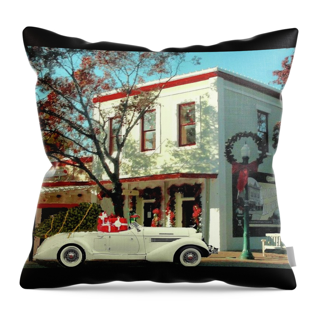 Georgetown Throw Pillow featuring the photograph Christmas Shopping in Georgetown, Texas by Janette Boyd