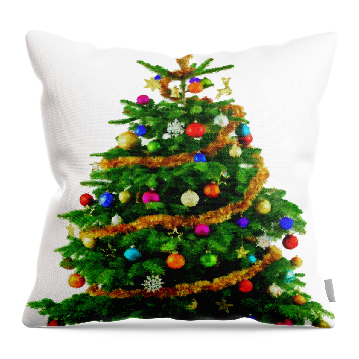  Throw Pillow featuring the digital art Christmas Tree 1417 by Rafael Salazar