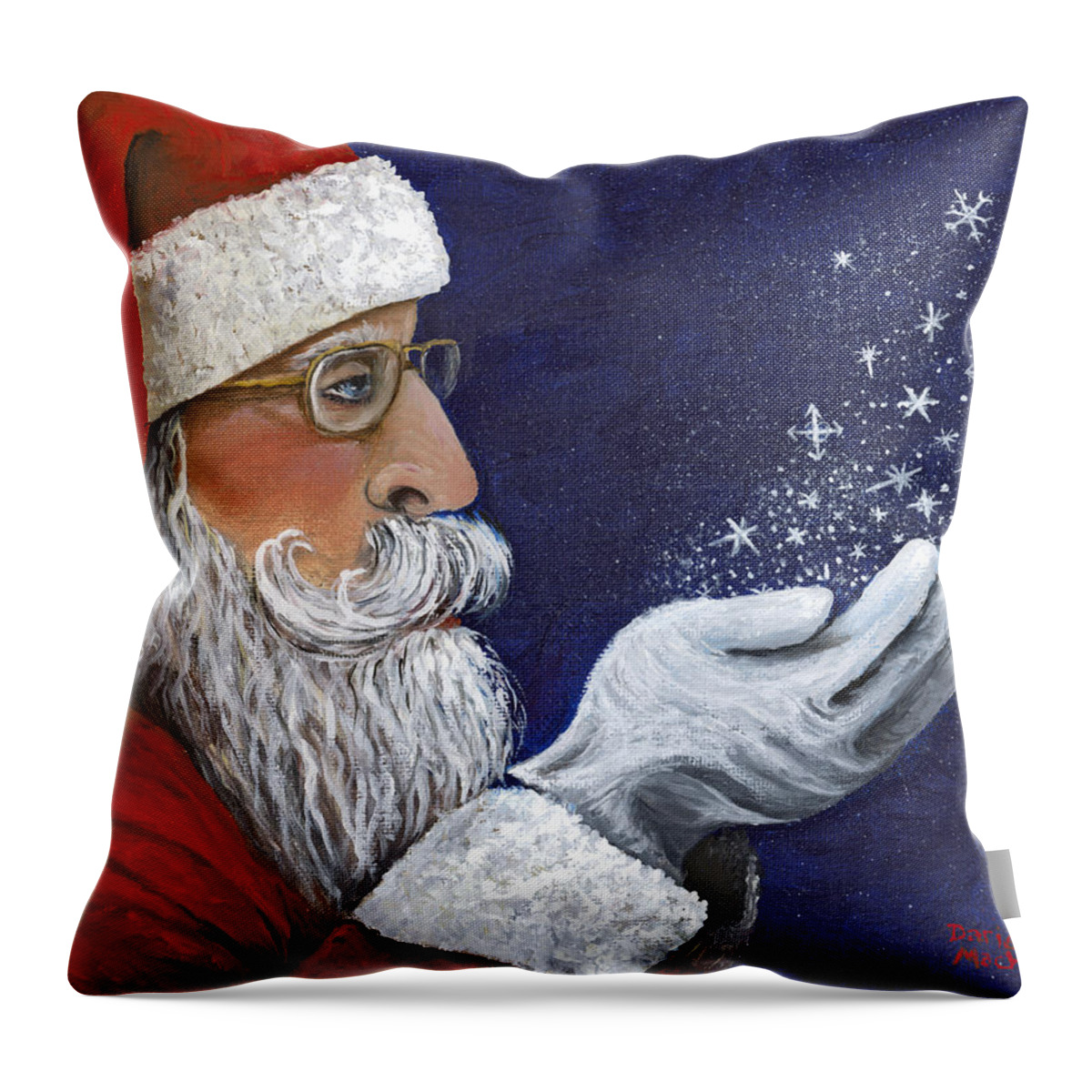 Person Throw Pillow featuring the painting Christmas Wish by Darice Machel McGuire