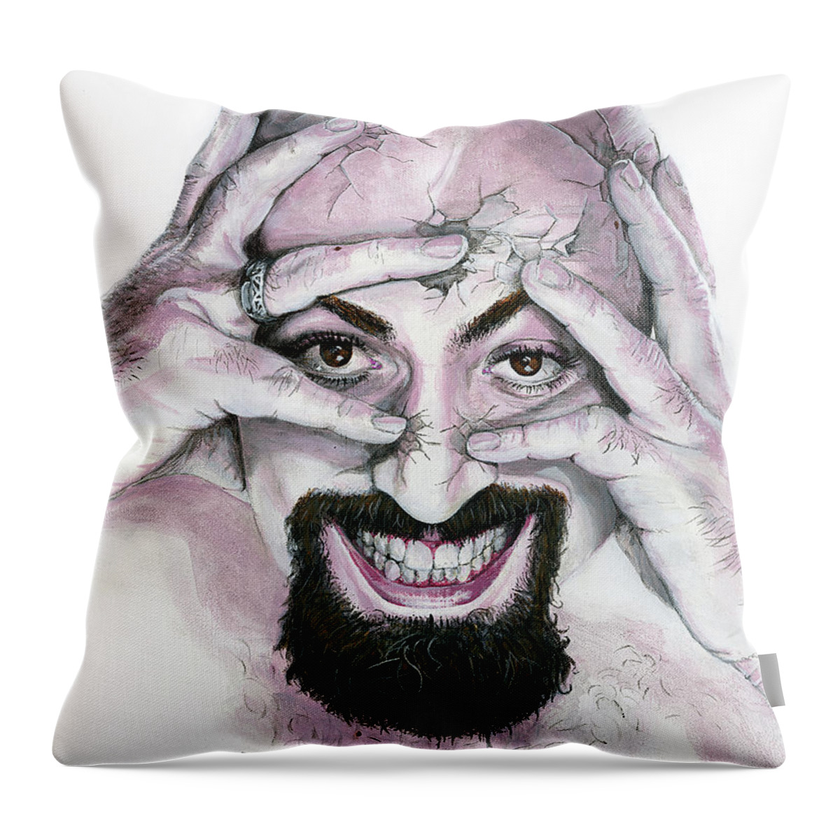 Portrait Throw Pillow featuring the painting Chrysalis? by Matthew Mezo