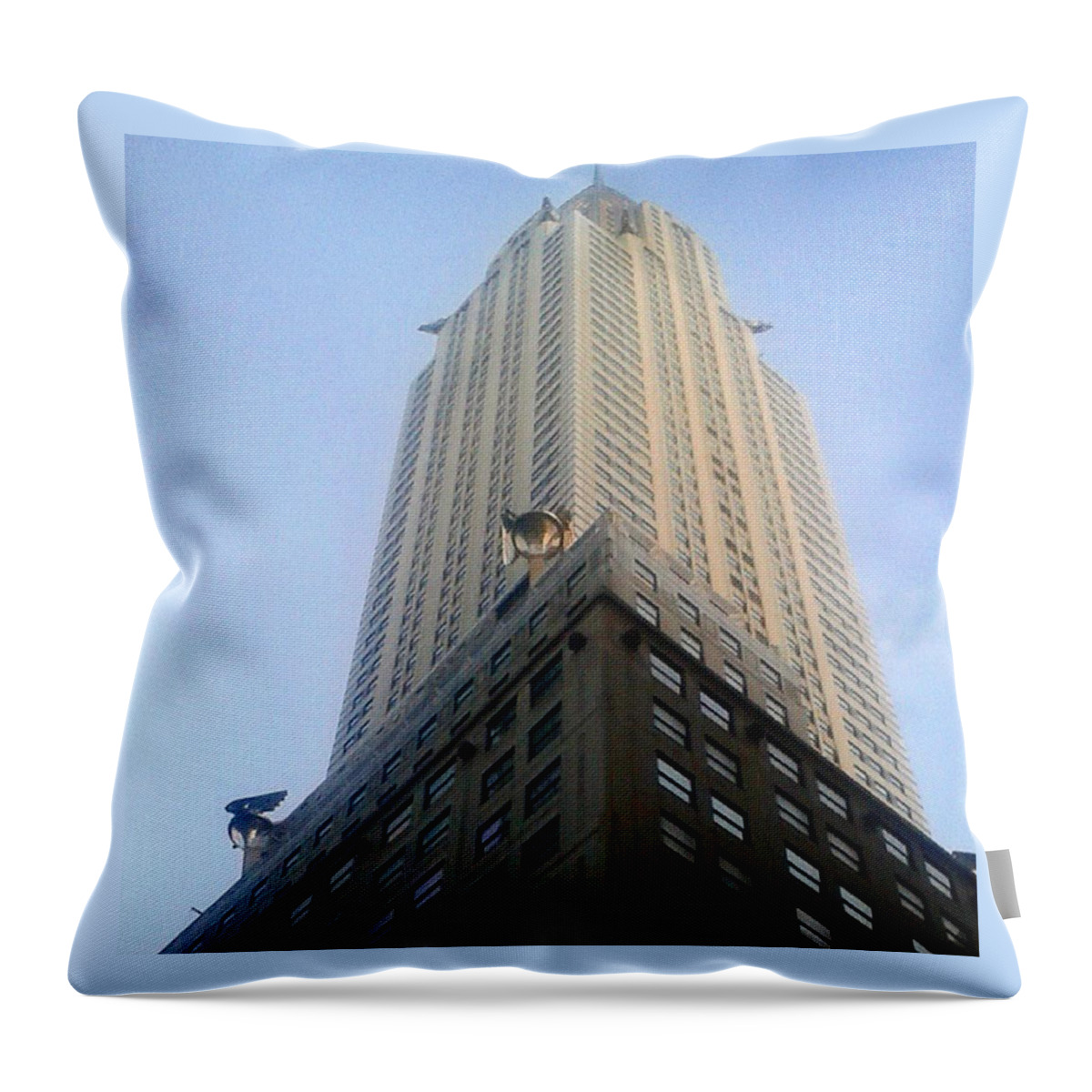 Evening Throw Pillow featuring the photograph Chrysler Building NYC by Christopher M Moll