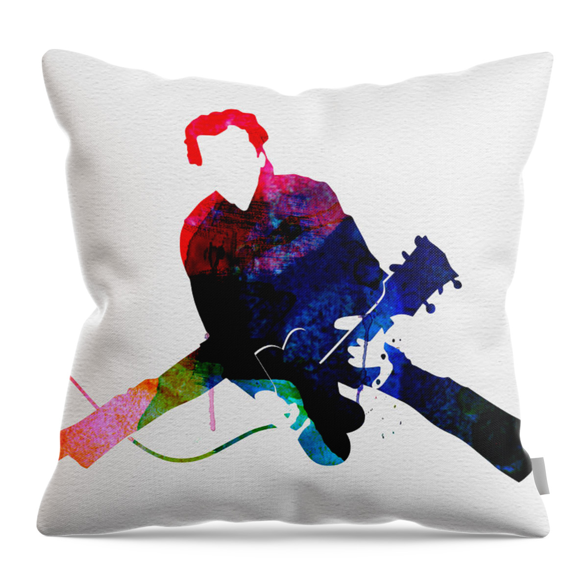 Chuck Berry Throw Pillow featuring the painting Chuck Watercolor by Naxart Studio