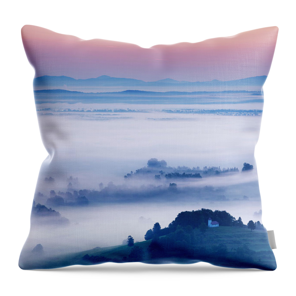 Saint Throw Pillow featuring the photograph Church of Saint Lawrence at sunrise by Ian Middleton