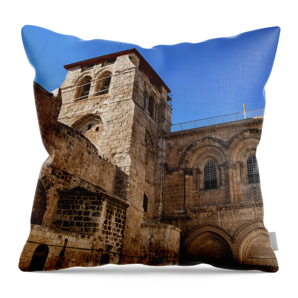 Israel Throw Pillow featuring the photograph Church of the Holy Sepulchre, Jerusalem, Isreal by Elenarts - Elena Duvernay photo