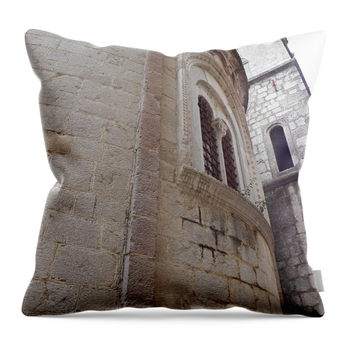 Old Church Throw Pillow featuring the photograph Church tower by Vineta Marinovic