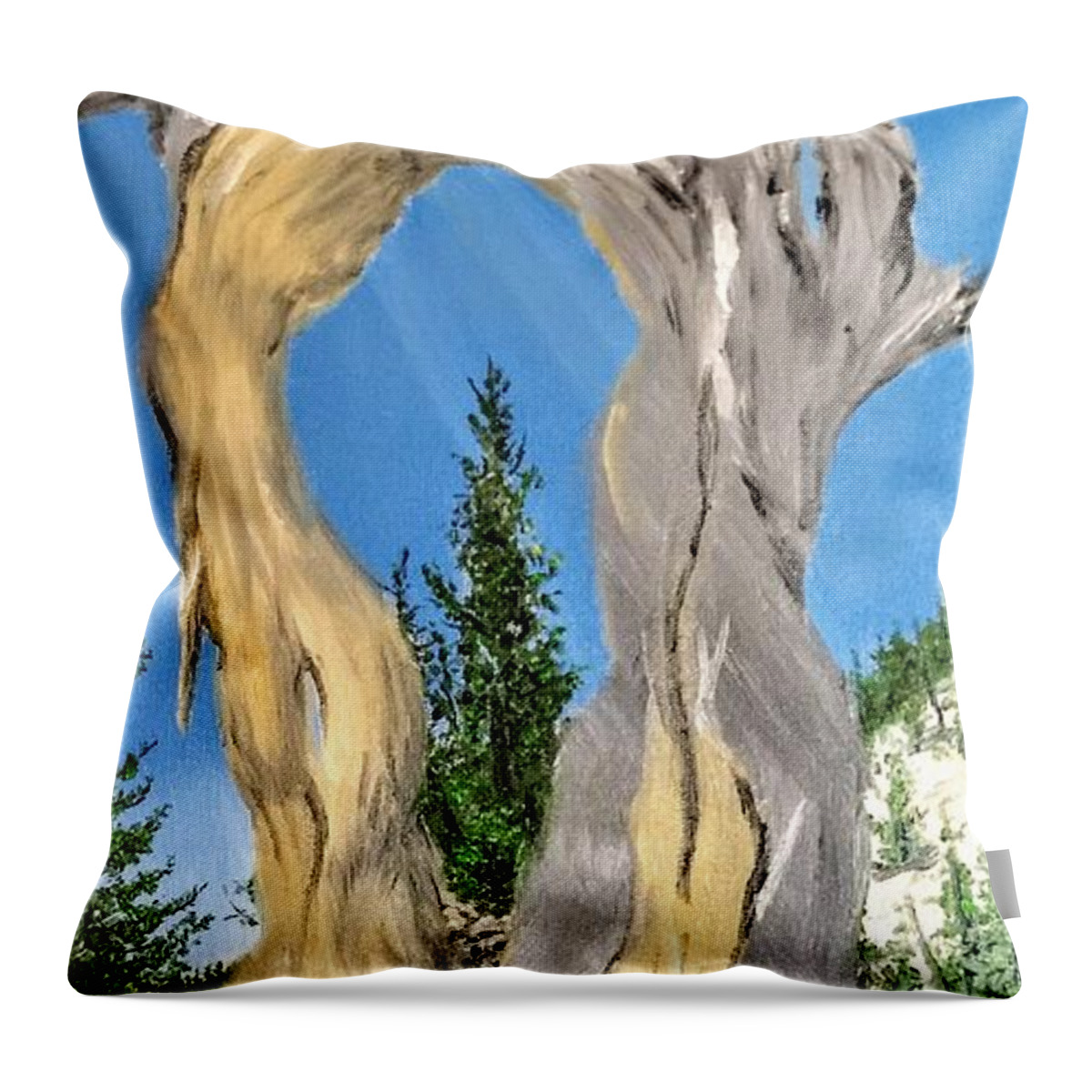 Nature Throw Pillow featuring the painting Church Window by Kevin Daly