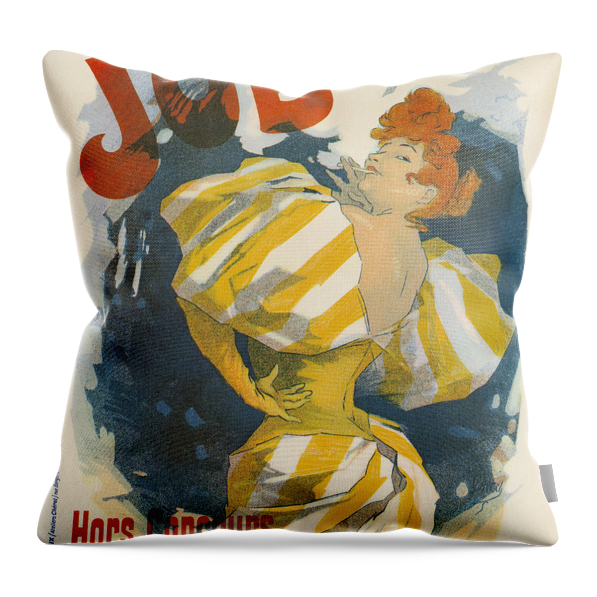 1889 Throw Pillow featuring the painting Cigarette Papers Ad by Granger