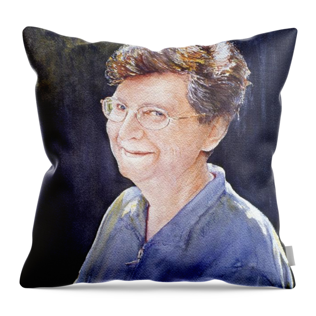 Portrait Throw Pillow featuring the painting Cindy by Barbara Pease