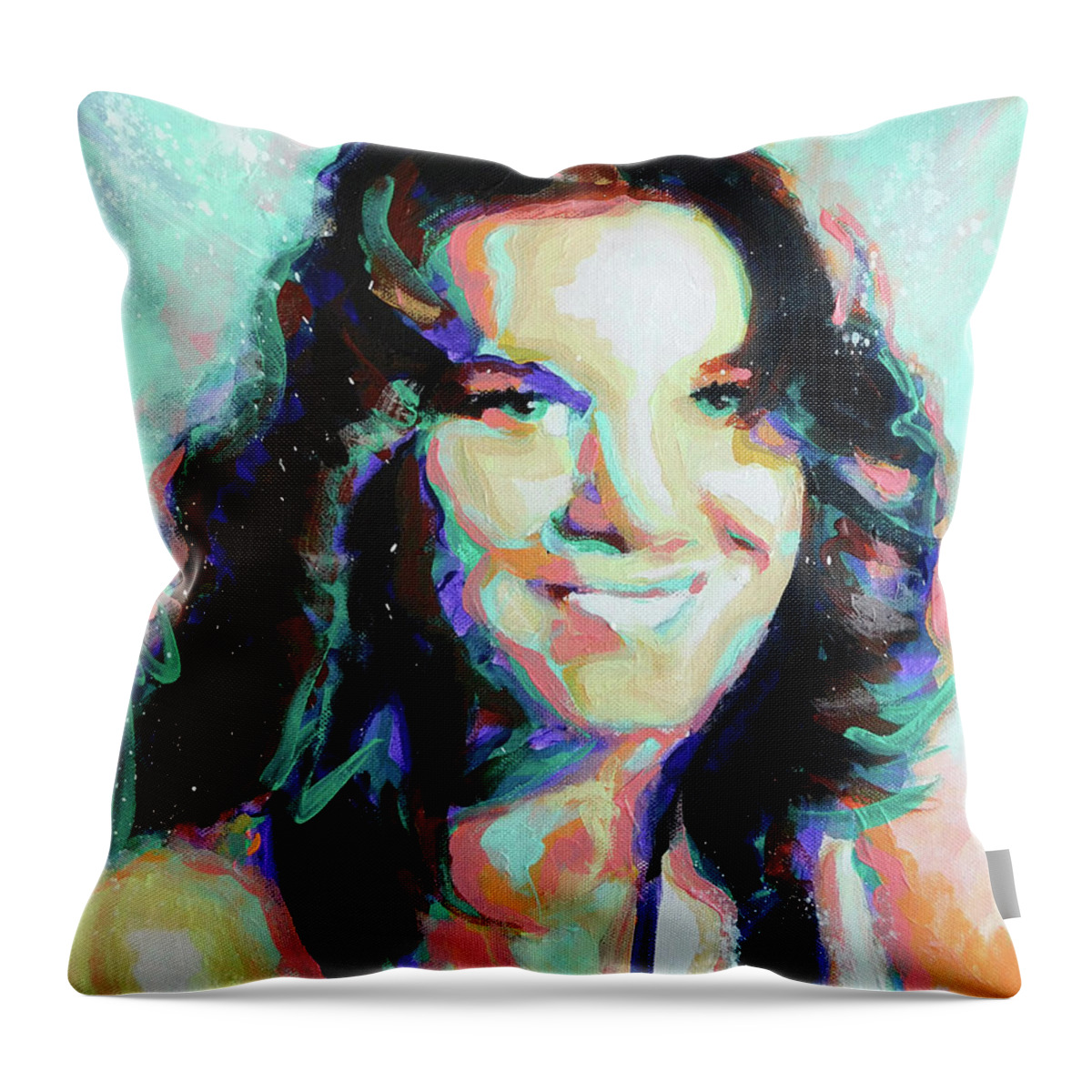 Portrait Throw Pillow featuring the painting Cindy by Steve Gamba