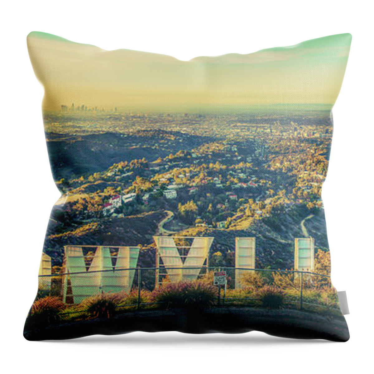 Los Angeles Throw Pillow featuring the photograph Cinematic by Az Jackson