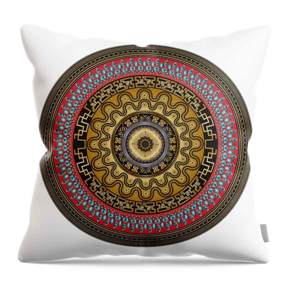 Mandala Throw Pillow featuring the digital art Circularium No. 2644 by Alan Bennington