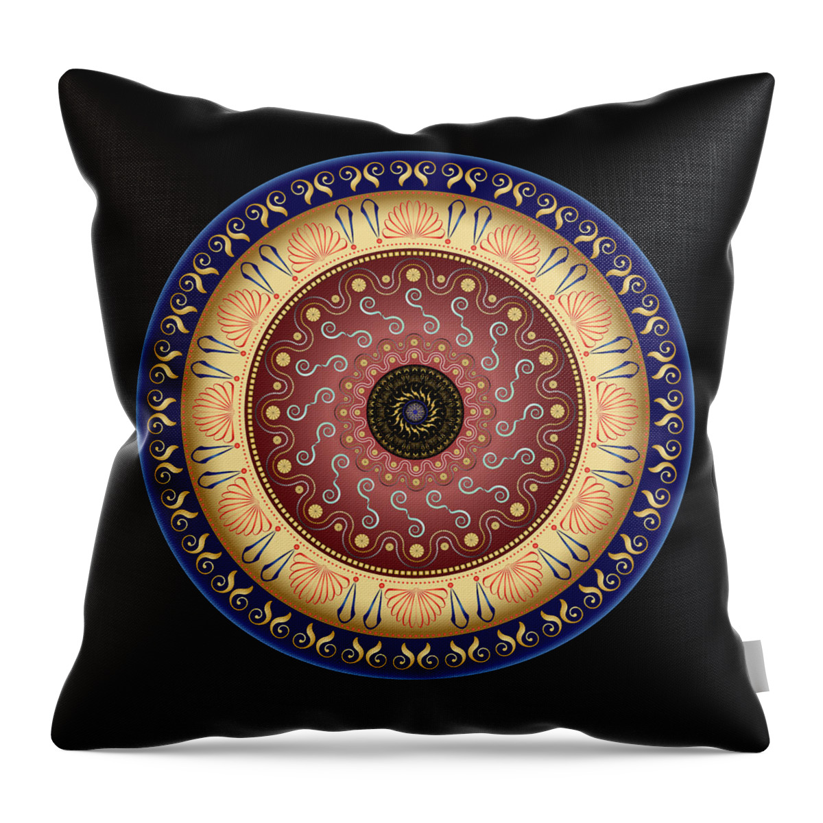 Mandala Throw Pillow featuring the digital art Circularium No 2646 by Alan Bennington