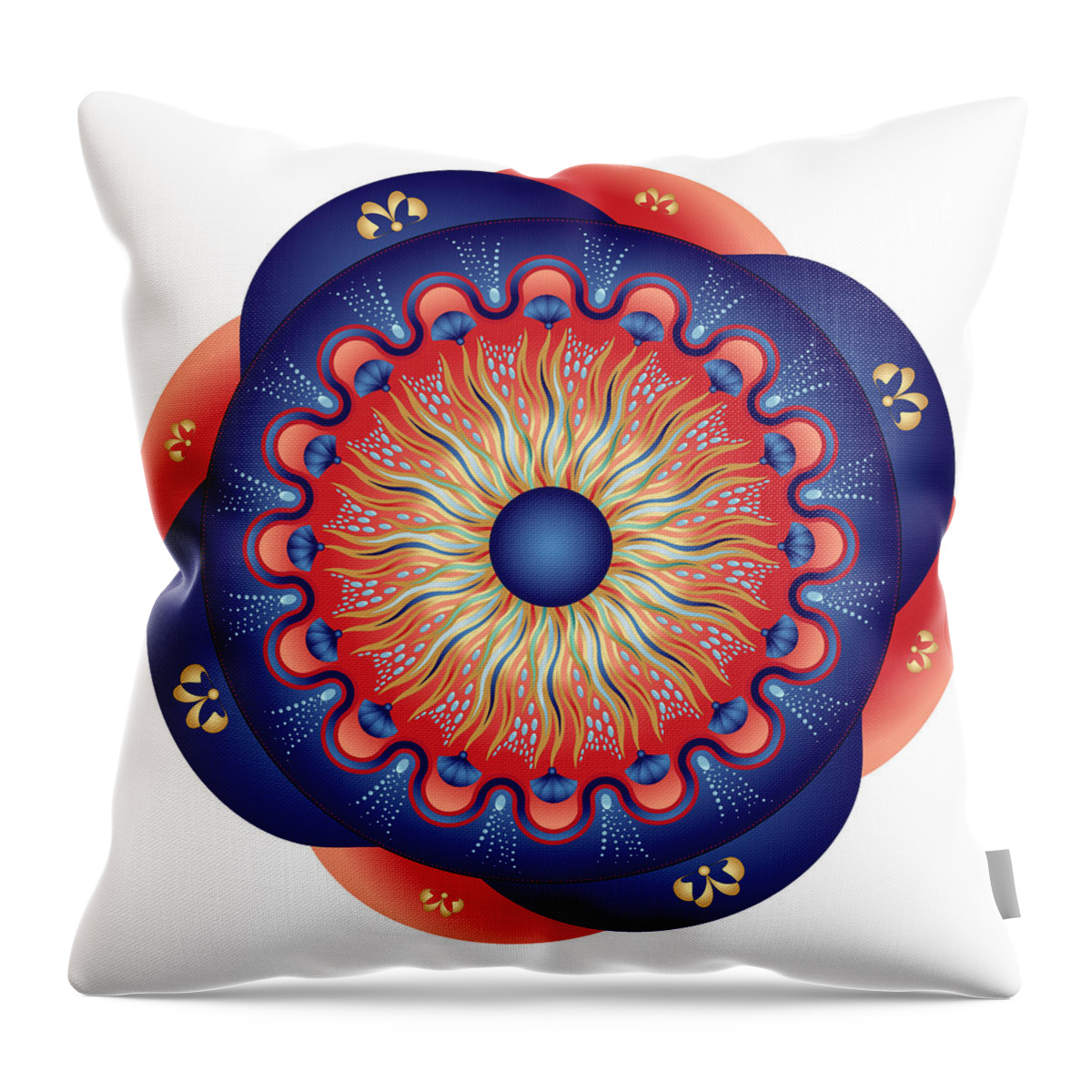 Mandala Throw Pillow featuring the digital art Circularium No 2655 by Alan Bennington