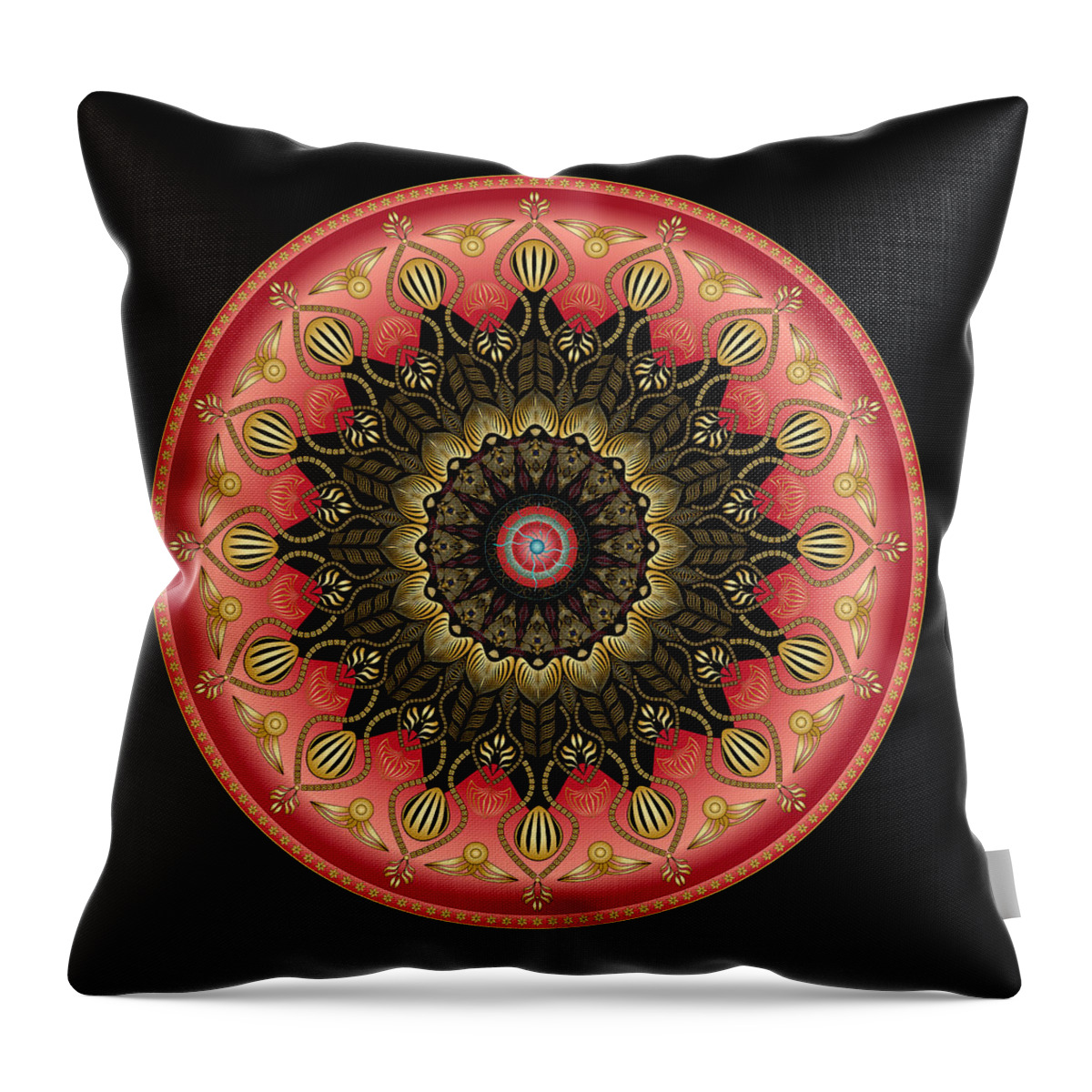 Mandala Throw Pillow featuring the digital art Circularium No 2659 by Alan Bennington