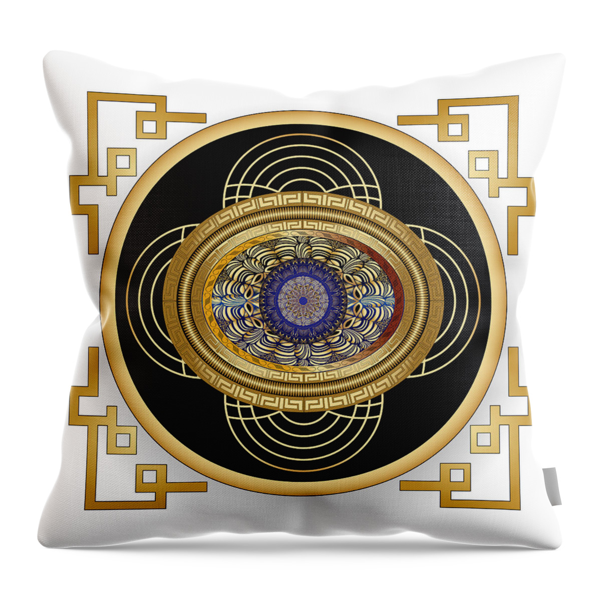 Mandala Throw Pillow featuring the digital art Circulosity No 3006 by Alan Bennington
